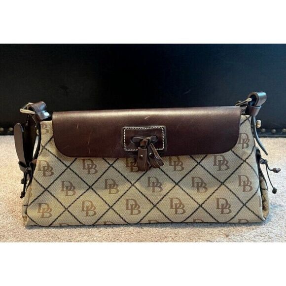 Dooney and Bourke Vintage Canvas and Leather Logo Bag - Picture 5 of 14